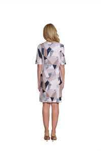 Multiples - Printed Slub Knit A-line Dress