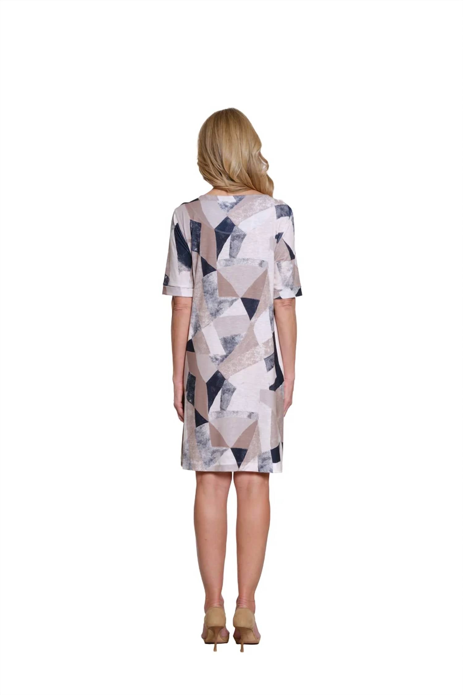 Multiples - Printed Slub Knit A-line Dress