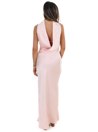 One & Only - Caught My Eye Halter Satin Maxi Dress