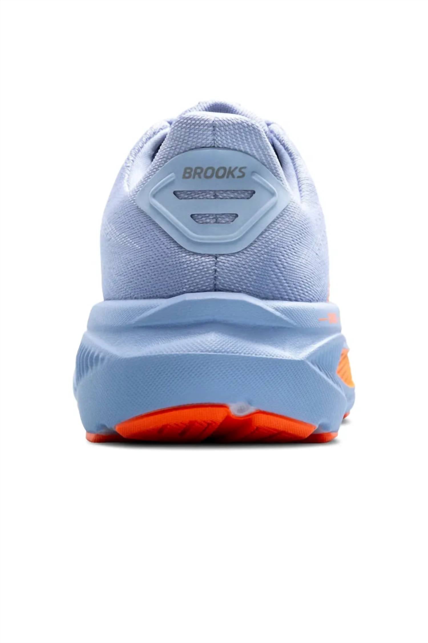 BROOKS Women's Ghost 17 Running Shoe in blue heron white orange - women's shoe - alternate view