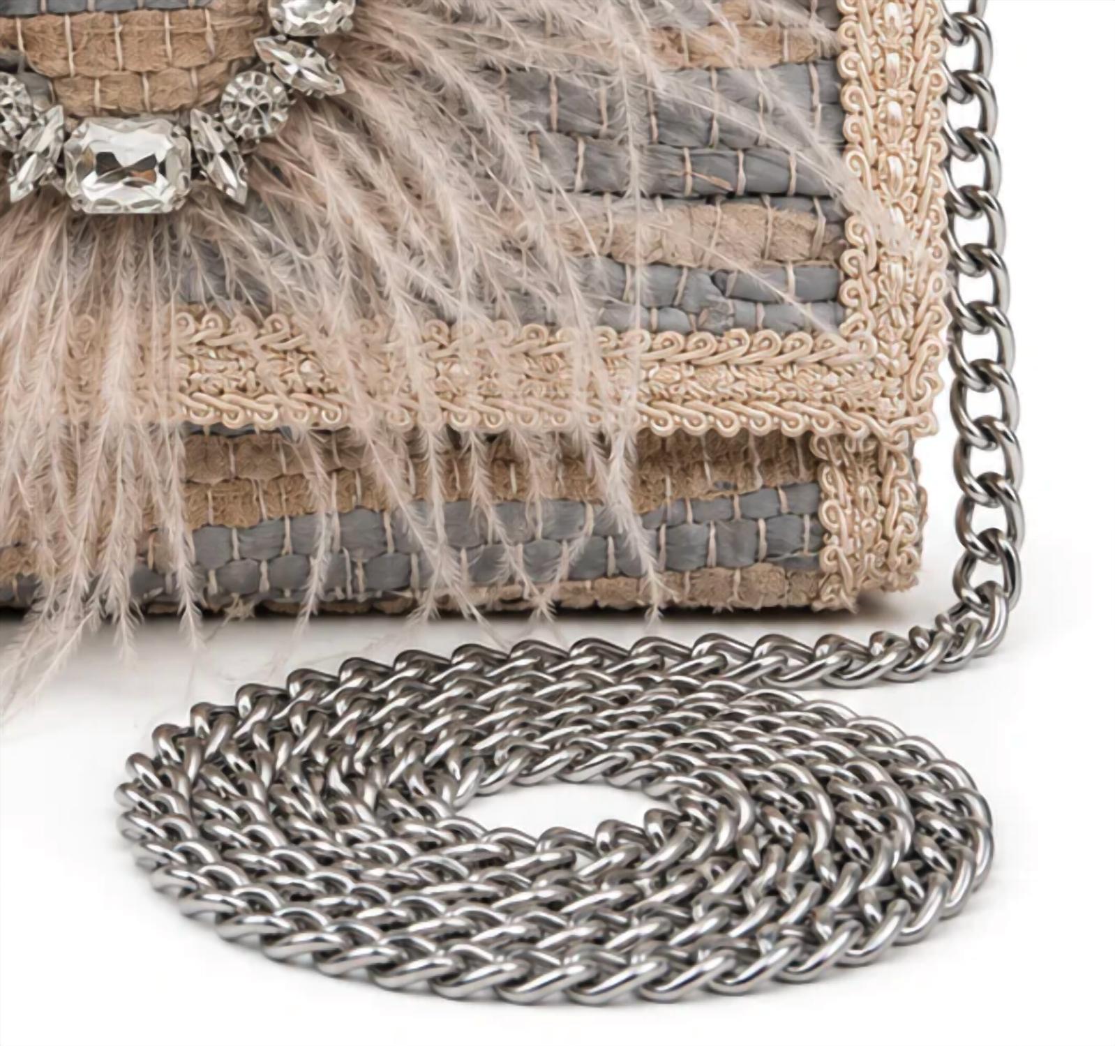 Elektra'S Workshop - Women's Ostrich Feather Regular Shoulder Bag