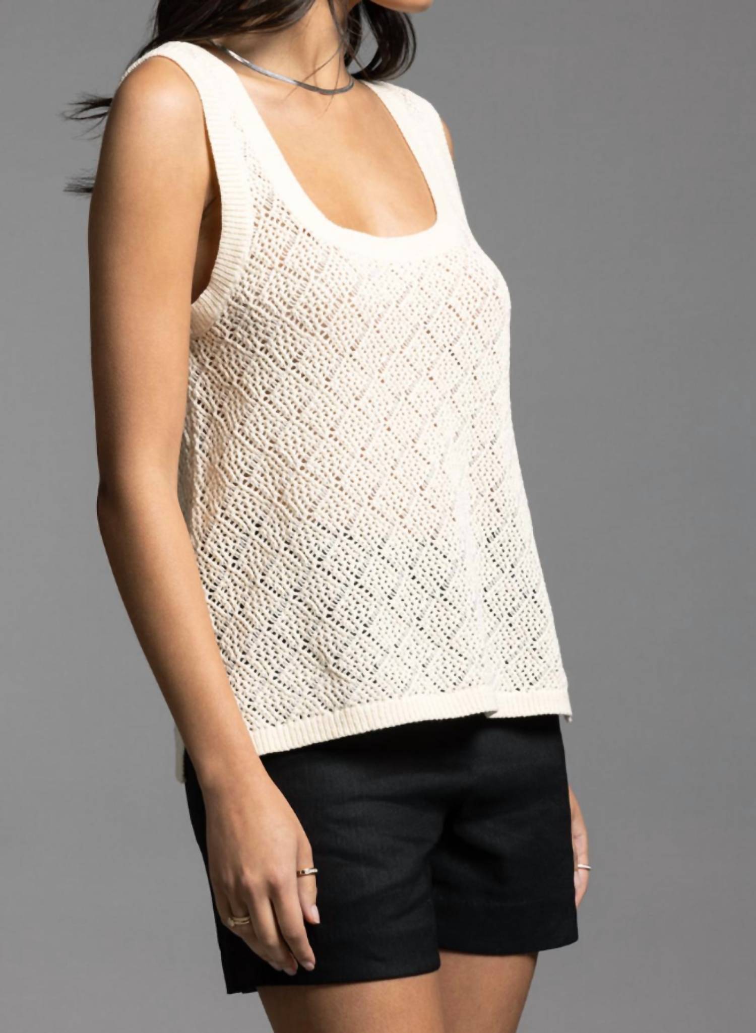 Weekend Los Angeles Women's Bailey Top in white - women's tank top - alternate view