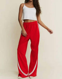 Jade By Jane - Solid Side Stripes Wide Leg Pants