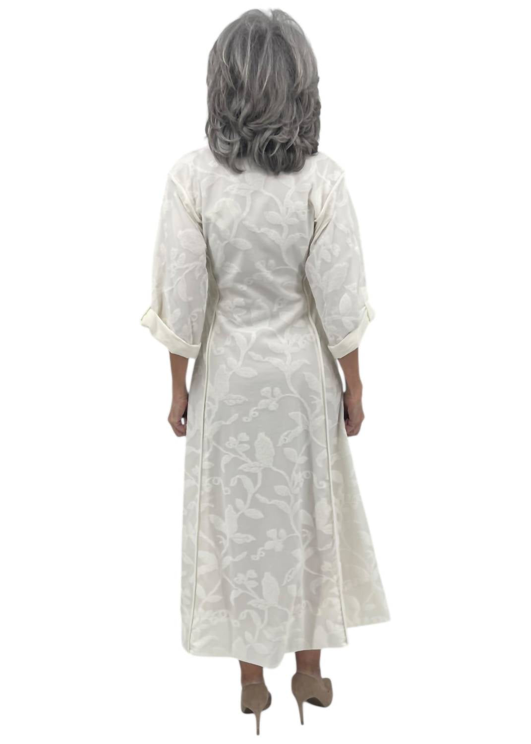 SIMKHAI Lucina Jacquard Midi Dress in white - women's dress - alternate view