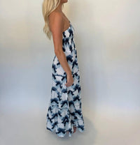 Phie Collective Brushed Cotton One Shoulder Dress in indigo - women's dress - alternate view