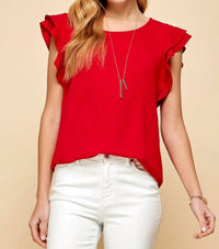 Les Amis - Scarlet Statement Ruffle Top