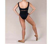 Energetiks - Misha Black Tech Mesh Ladies High Neck Tank Leotard