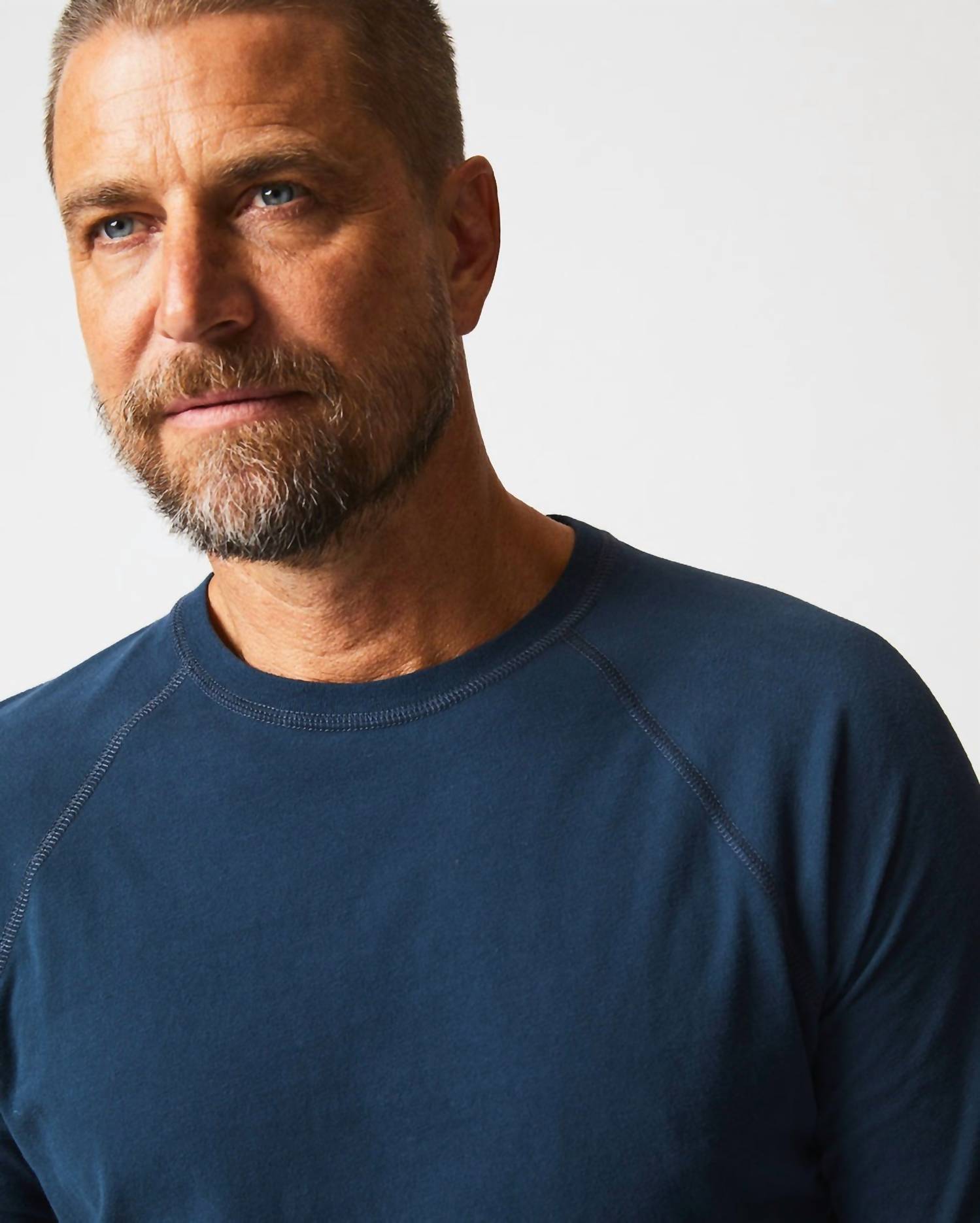 Billy Reid - Long Sleeve Sueded Cotton Crewneck Shirt