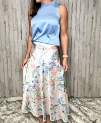 Charlie B - Floral Pastel Satin Skirt