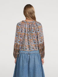 Ulla Johnson Silva Blouse in caspia - women's blouse - alternate view