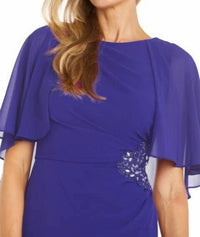 R&M Richards - Long Chiffon Caplet Evening Dress