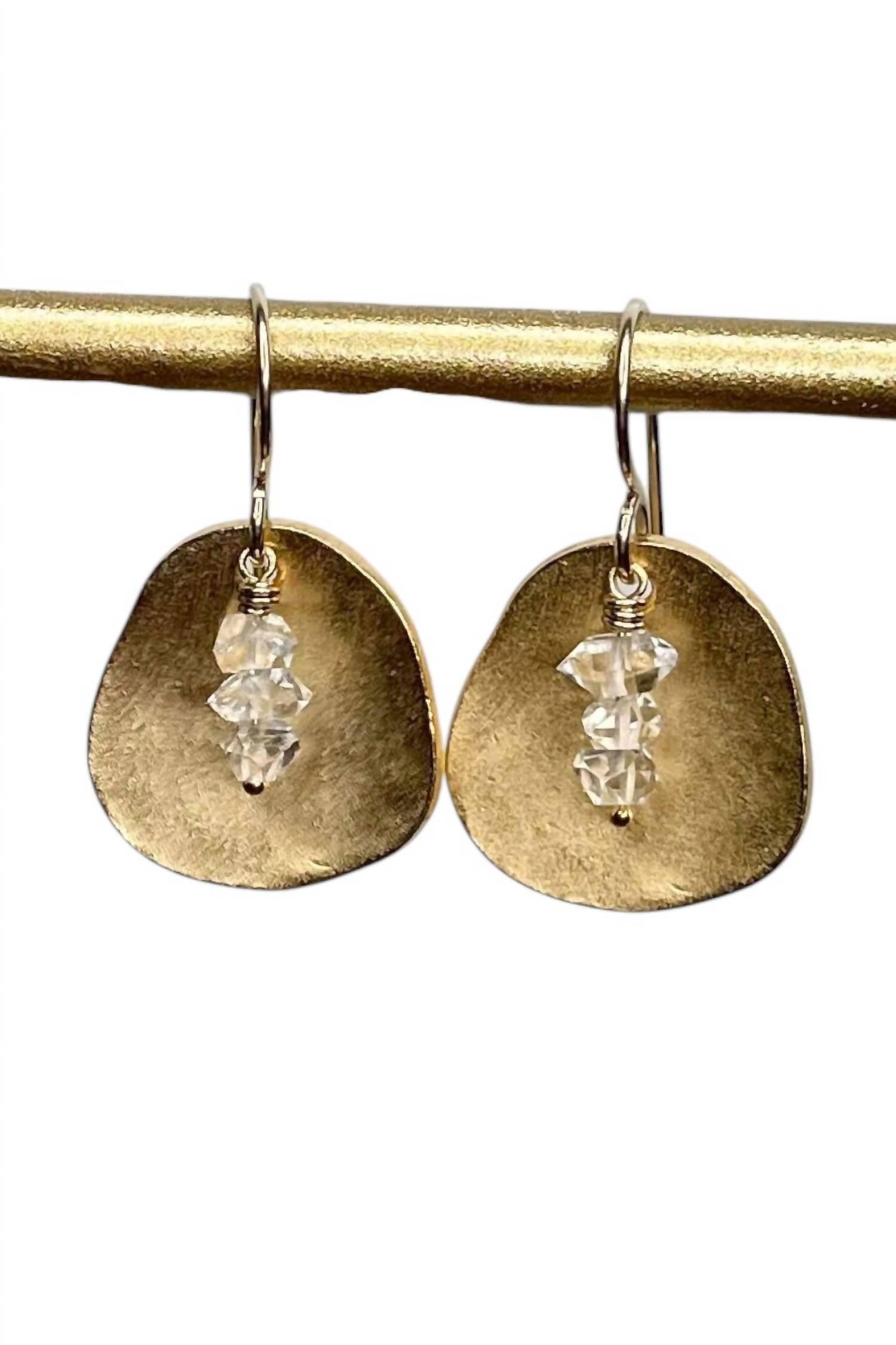 Stoll & Heart - Women's Herkimer Diamond Disc Earrings