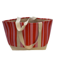 AQUA Women's Striped Tote Bag in red and pink - women's bag - alternate view