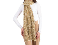 Saol Knitwear Newgrange Fern Wrap in fawn brown - women's scarf