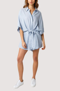 OLIVACEOUS Mara Stripe Romper in blue - women's pants - alternate view