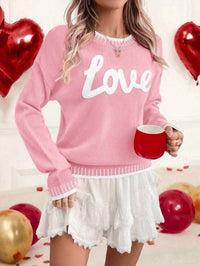 Little Daisy Closet - Love Chenille Letter Graphic Sweater