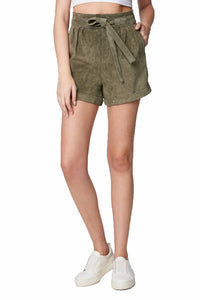Blanknyc - Real Suede Tie Front Paper Bag Shorts