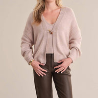525 America Olivia Textured Cardigan in beige - women's cardigan