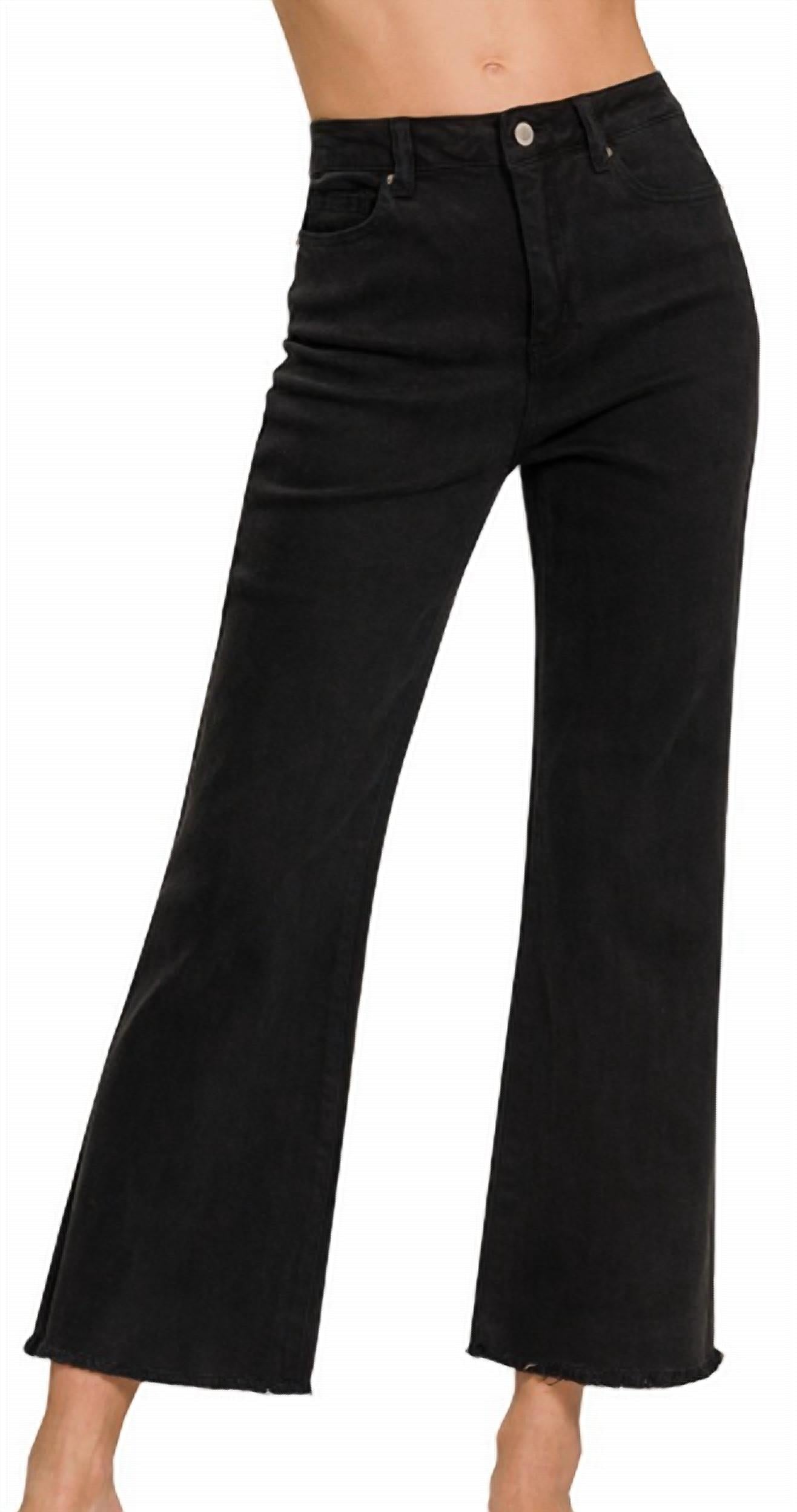 Zenana - High Waist Frayed Hem Jean - Plus