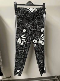 Frank Lyman Floral Print Pull On Pant in black and white 1 - women's pants - detail view
