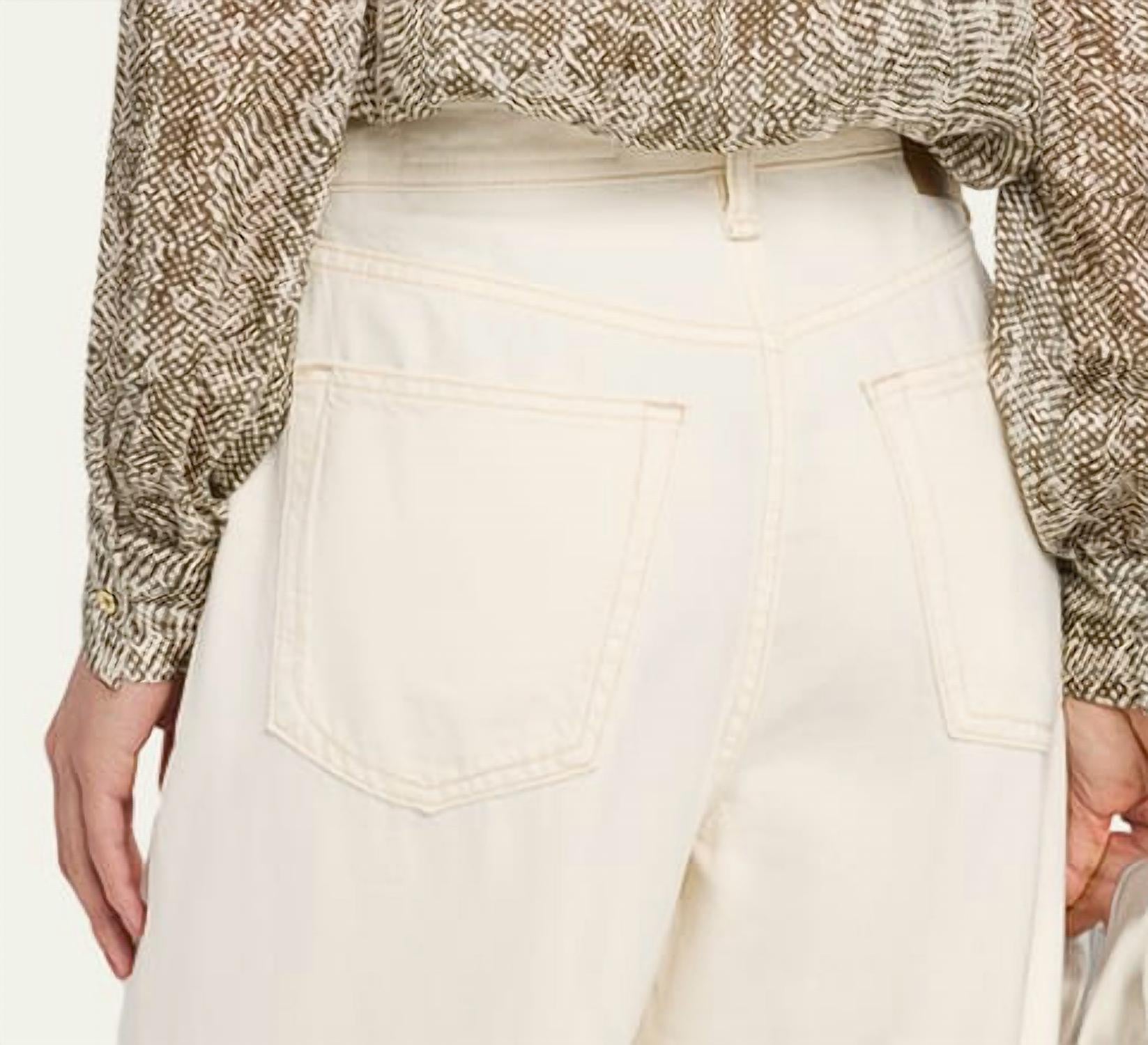 Rag & Bone Featherweight Andi High Rise Wide Leg Jeans in ecru - women's pants - alternate view