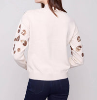 Charlie B - Mock Neck Sweater With Animal Sequins