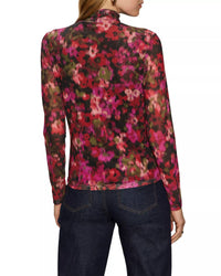 Sanctuary - Berry Glow Mock Neck Mesh Top