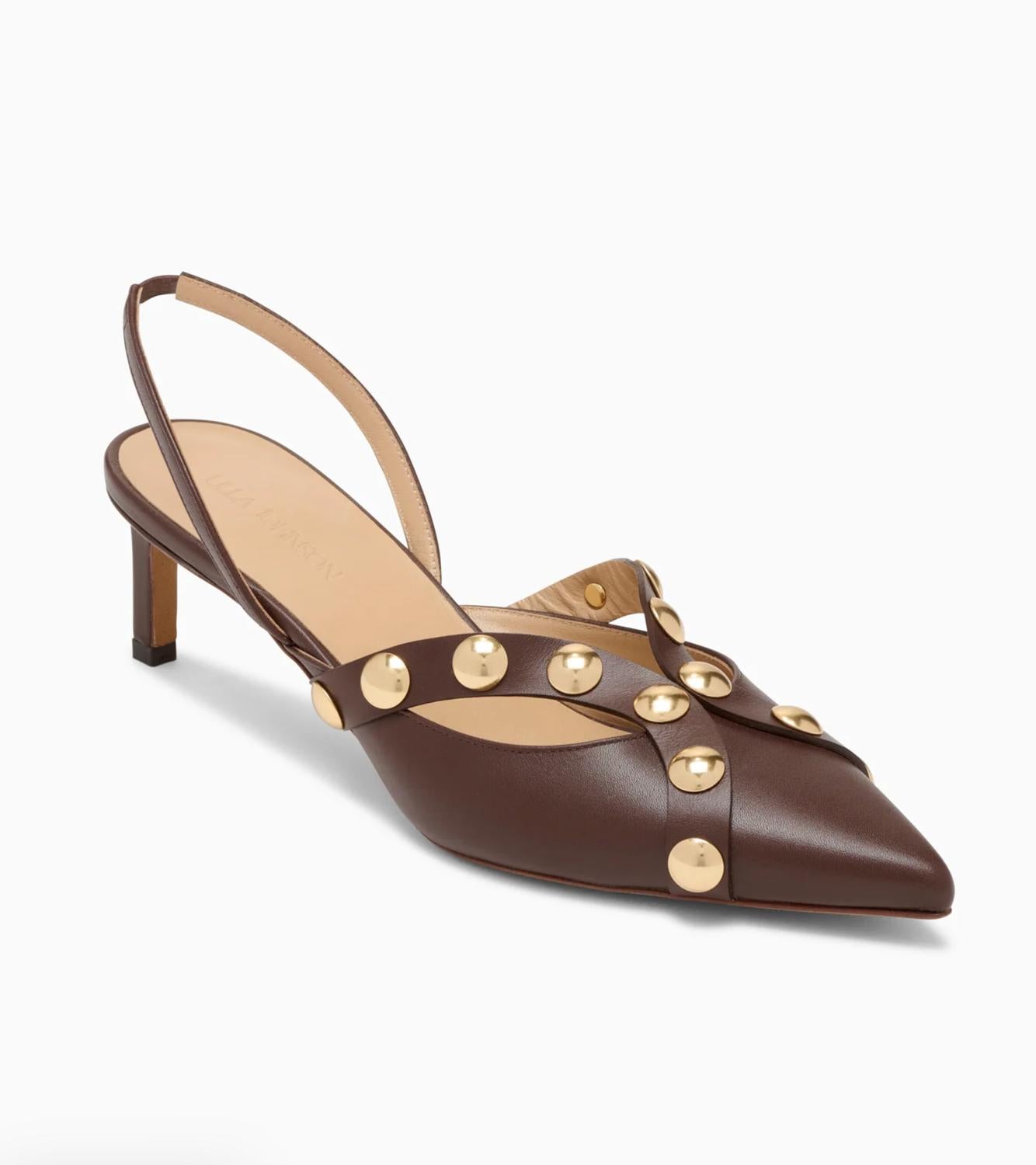 Ulla Johnson Women's Vendome Studded Kitten Heel in sequoia - women's heels