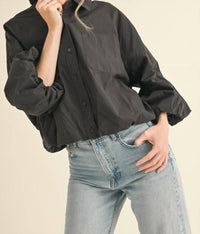 En Merci - On Call Bubble Sleeve Button Down Top