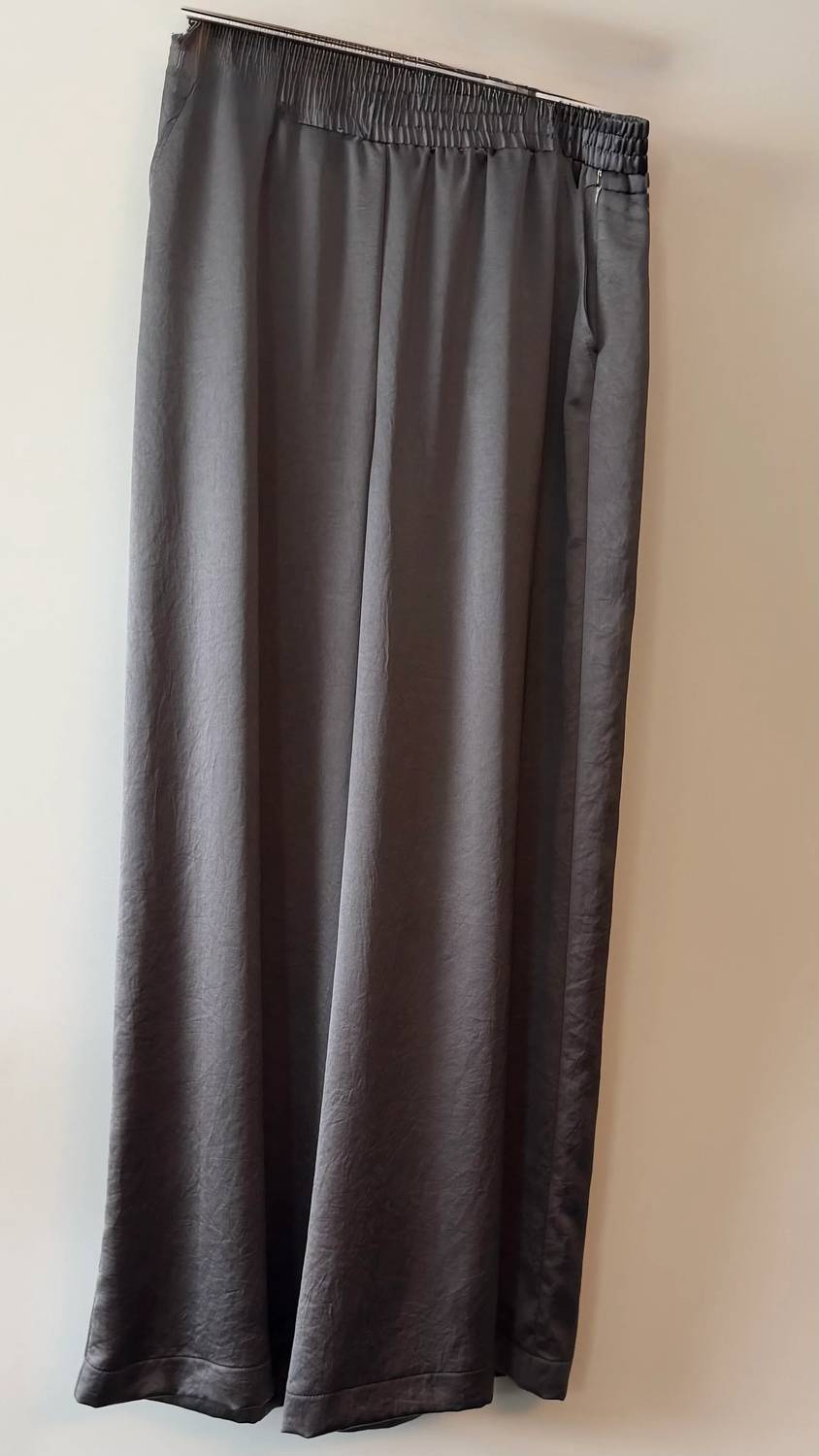 Fifteen Twenty - Women's Silver Satin Wide Leg Pants