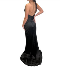 JOVANI Averi Long Formal Prom Dress Gown in black - women's dress - detail view