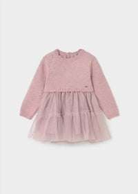 Mayoral - Girl's Sweater Knit And Tulle Layered Dress