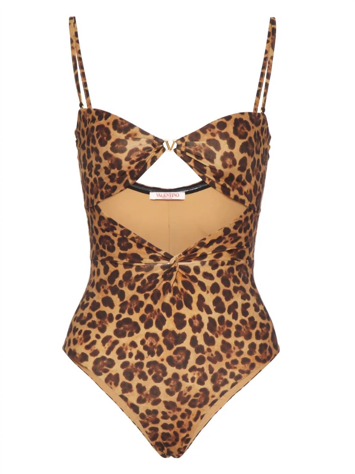 Valentino - Animalier Leopard Cutout Swimsuit