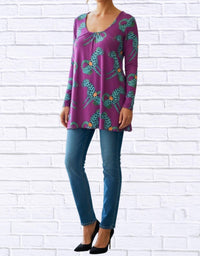 Diva Usa - Sibella Pleated Front Long Sleeve Blouse
