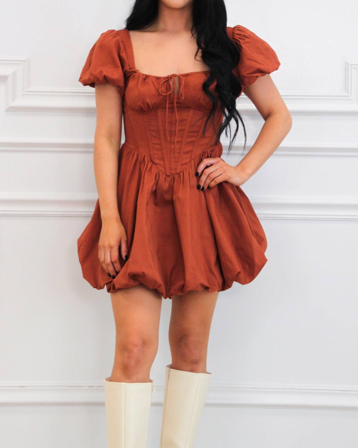 The Vintage Shop - Always You Bustier Bubble Hem Mini Dress