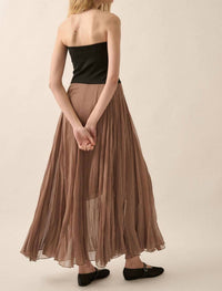 Promesa - Colorblock Strapless Textured Chiffon Maxi Dress