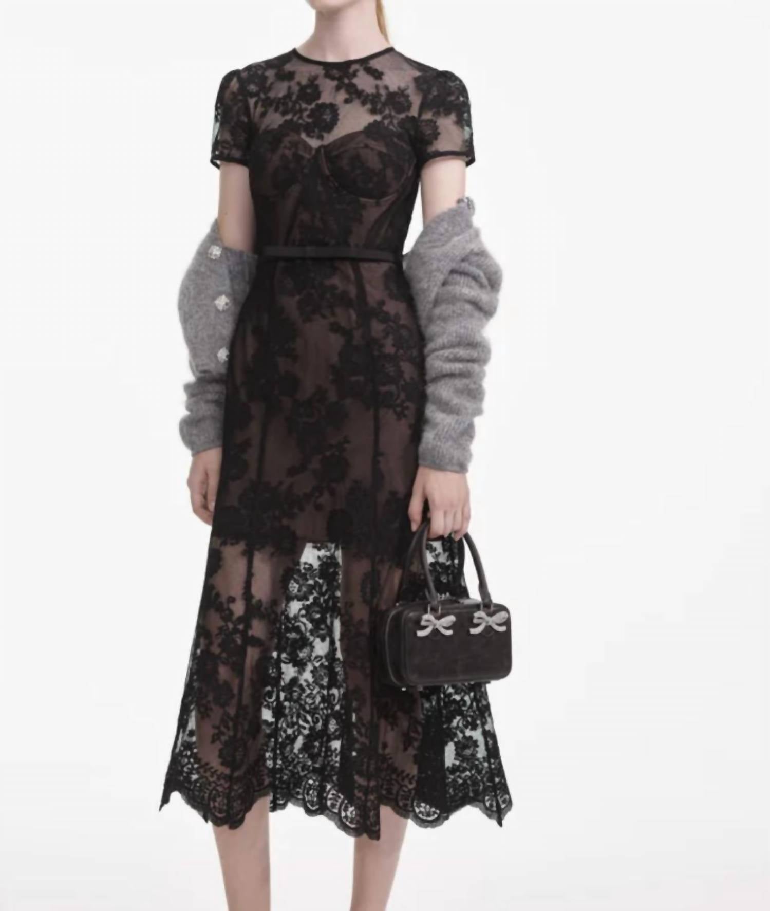 Self-Portrait - Lace Bustier Dress