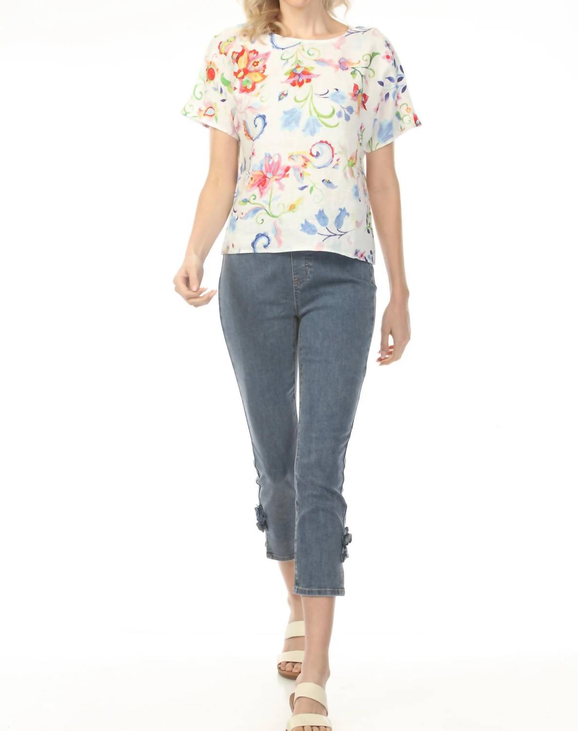 Charlie B - Floral Printed Dolman Sleeve Top