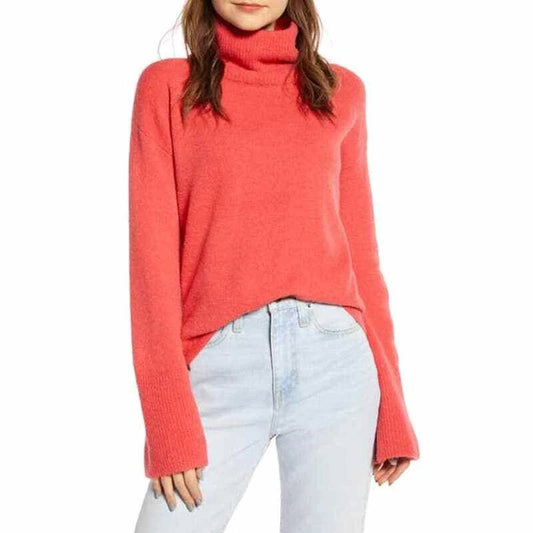 Something Navy - Turtleneck Top With Piping