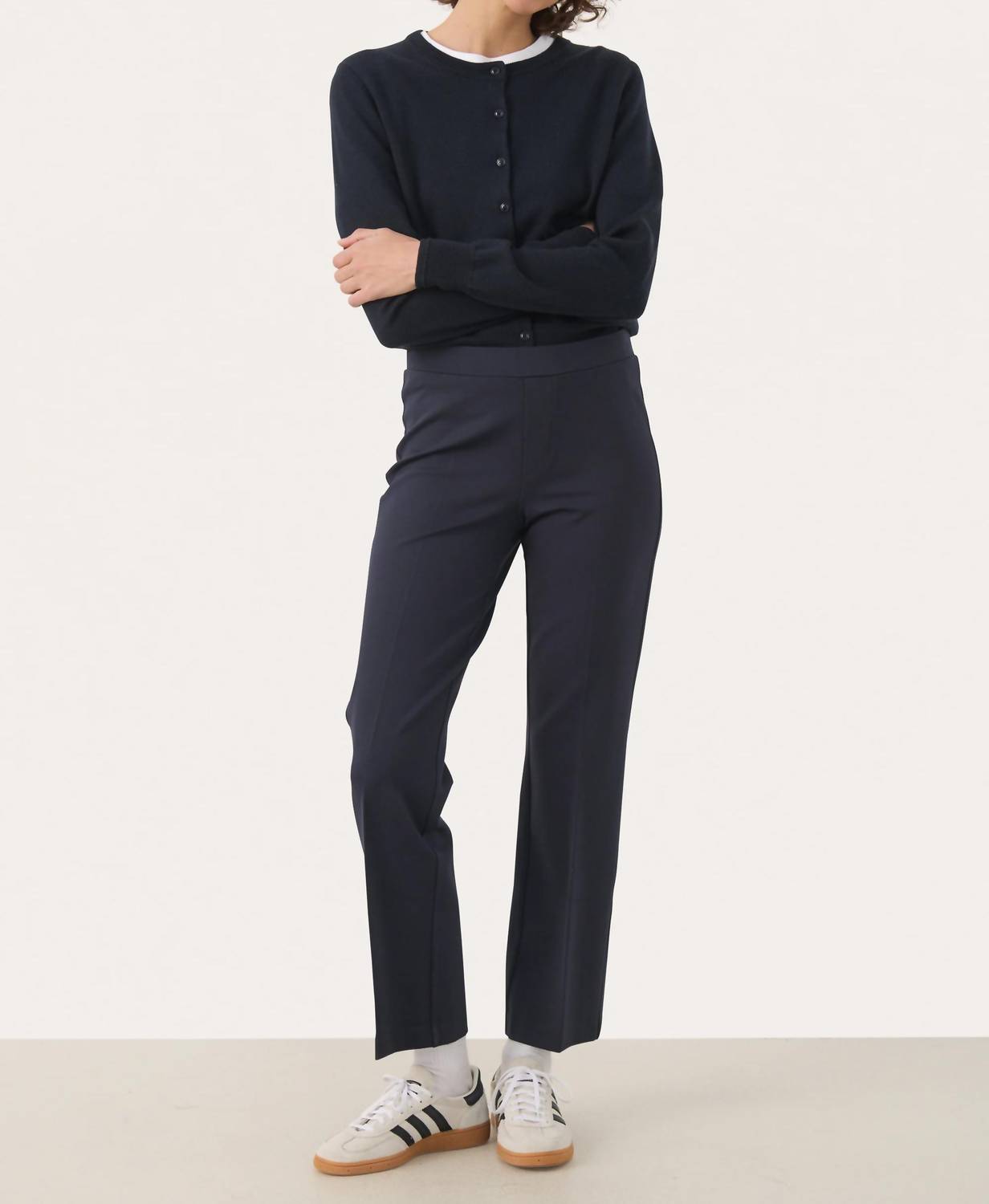 Part Two Ponta Trouser in dark navy - women's pants - alternate view