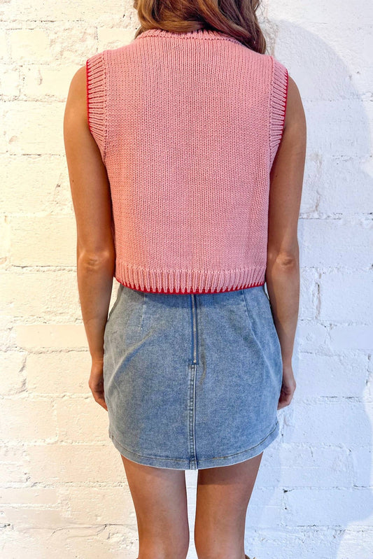 Main Strip - Front Pocket Bow Denim Skirt