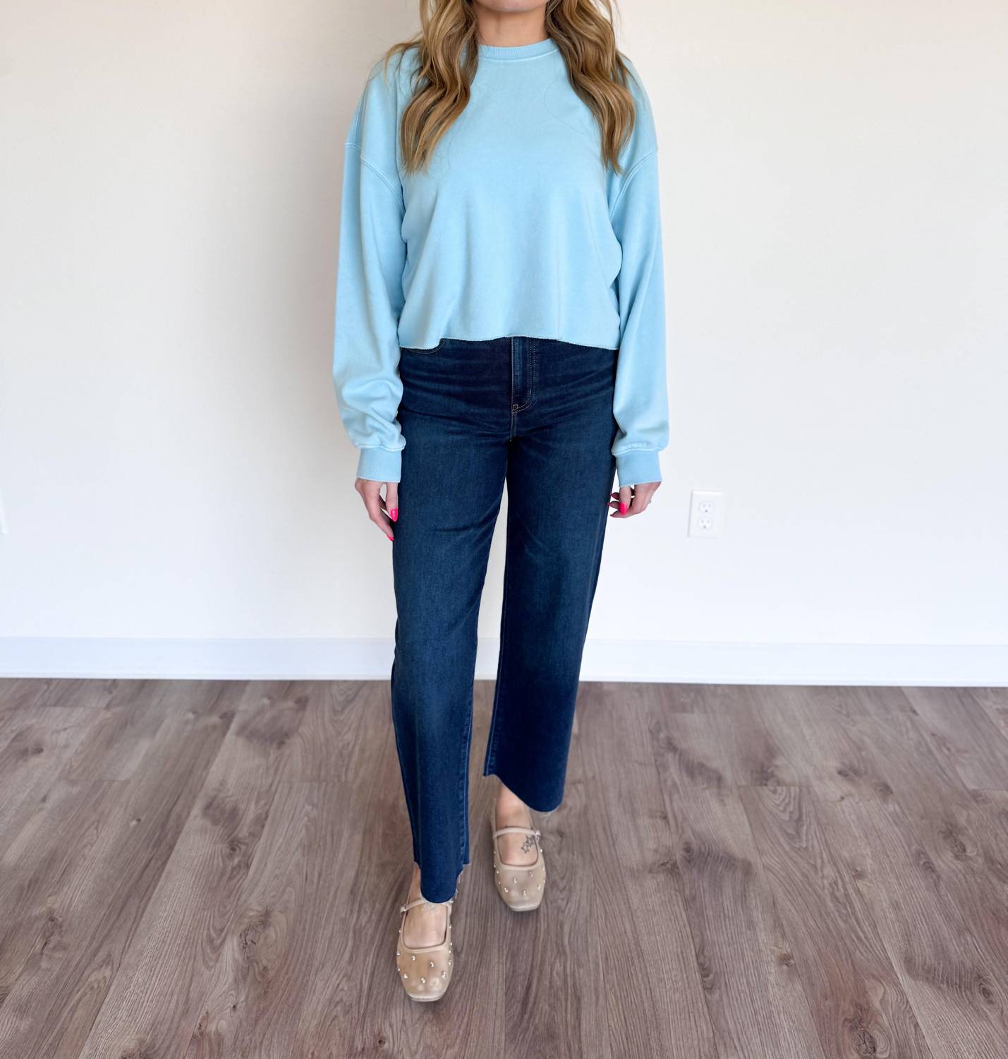 DAZE Zuri High Rise Ankle Jeans in dark wash - women's jeans - detail view