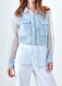 Insight - Sheer Organza Solid Blouse
