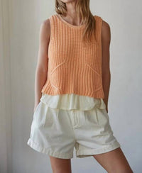 By Together - Carmine Crochet Layered Top