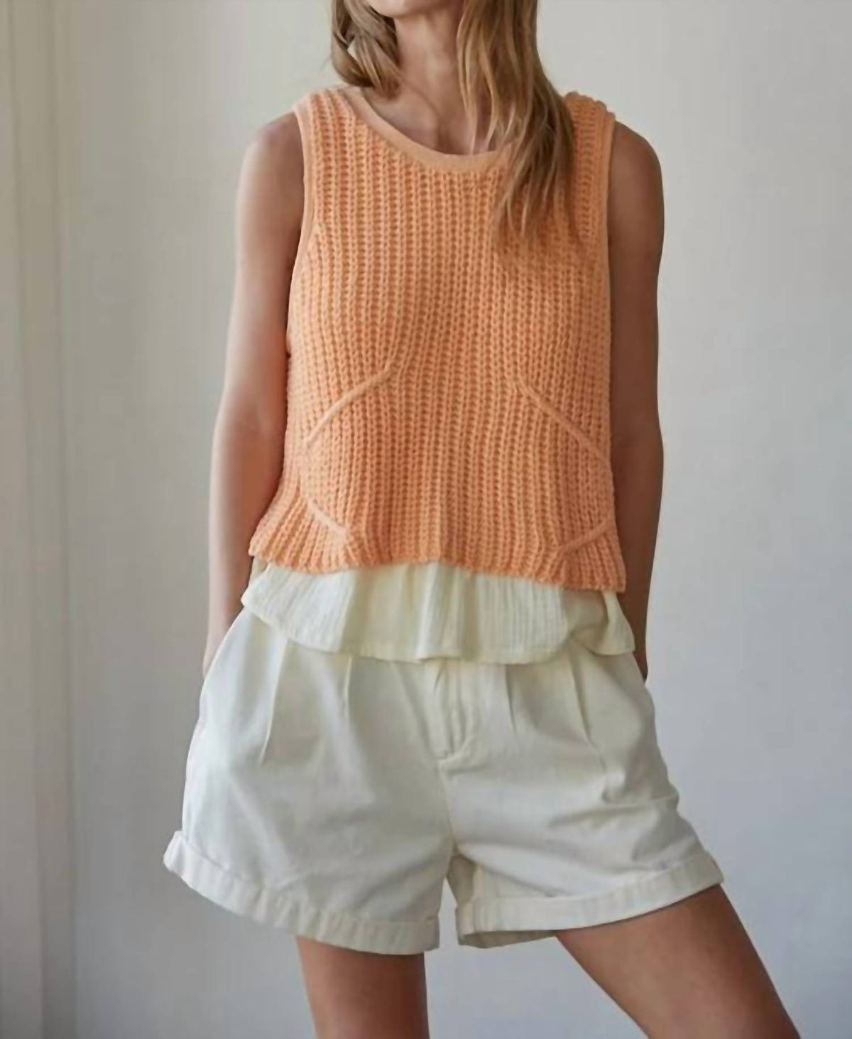 By Together - Carmine Crochet Layered Top