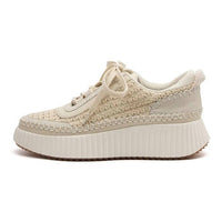 Jellypop - Women's Lace Up Platform Woven Sneakers