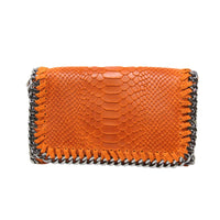 German Fuentes - Women's Leather Snakeskin Crossbody Clutch Bag