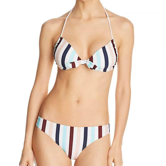 Shoshanna - Umbrella Stripe Tie Front Bikini Top