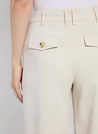 Lysse Mirabelle Pleated Wide Palazzo Pants in oat - women's pants - detail view