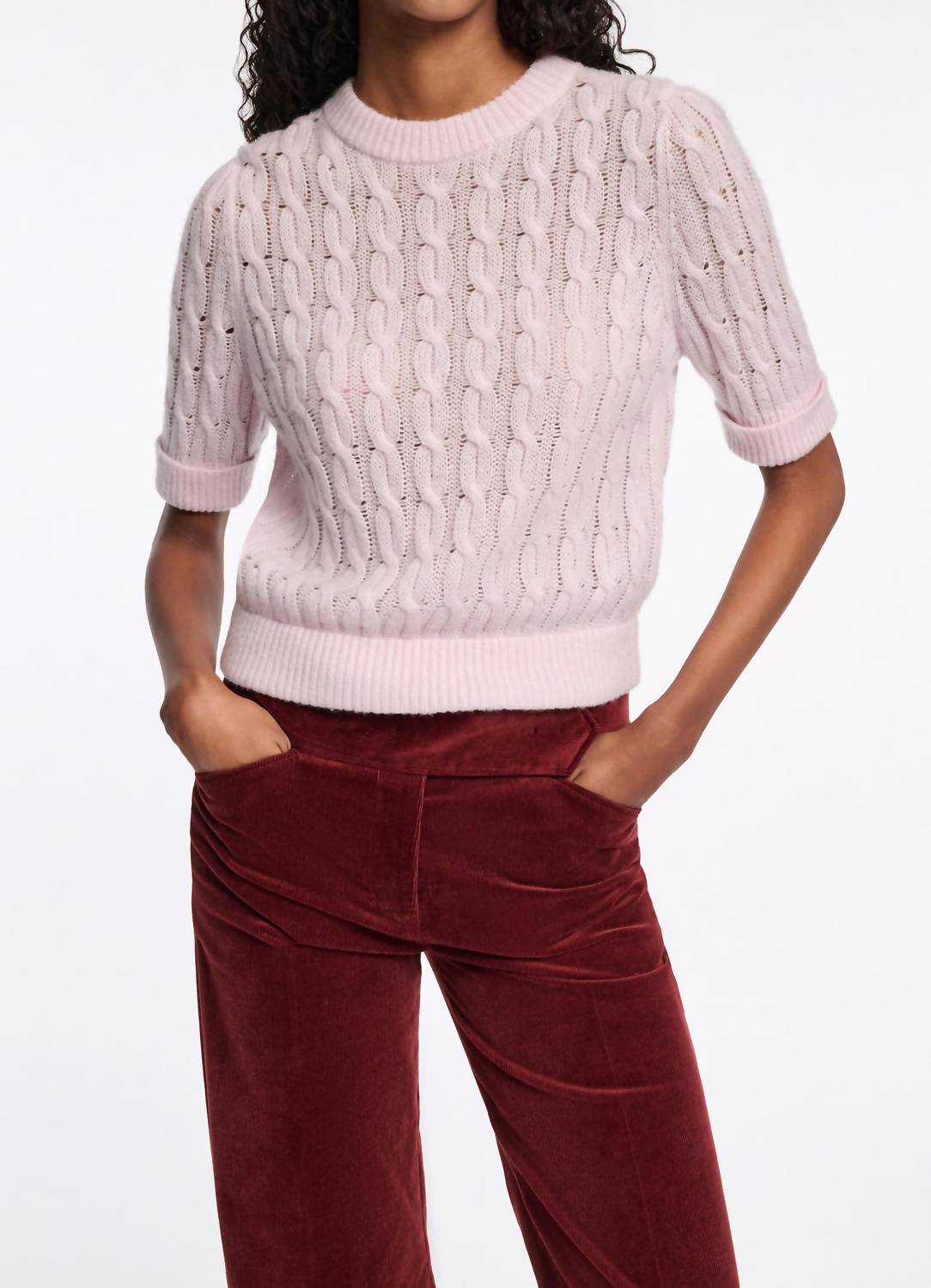 DOROTHEE SCHUMACHER Sheer Softness Pullover Sweater in light rose - women's sweater